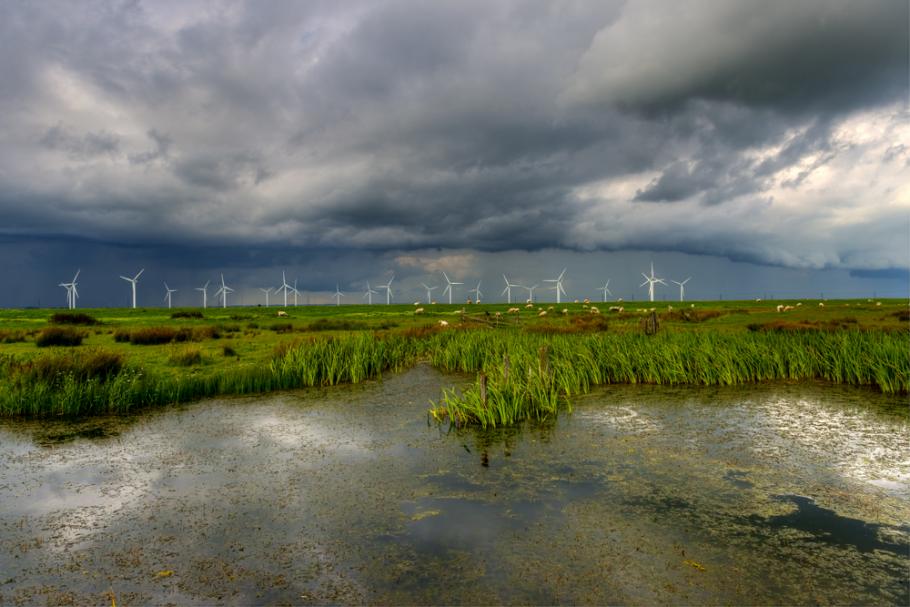 incoming storm over the marsh