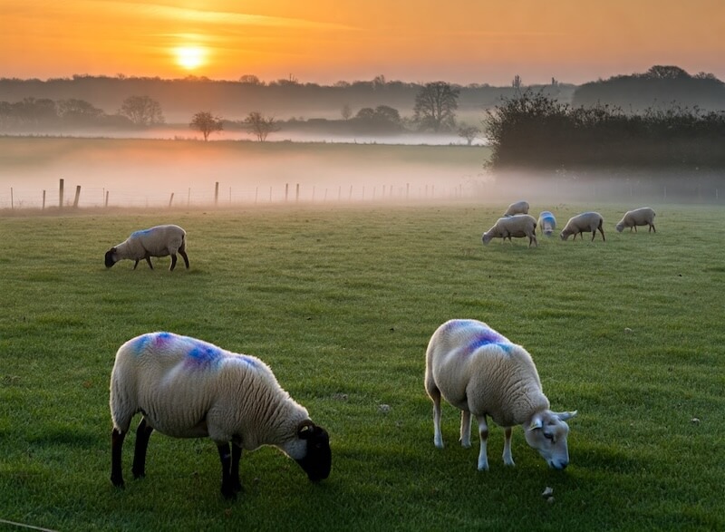 sheep grazing on the romney marsh