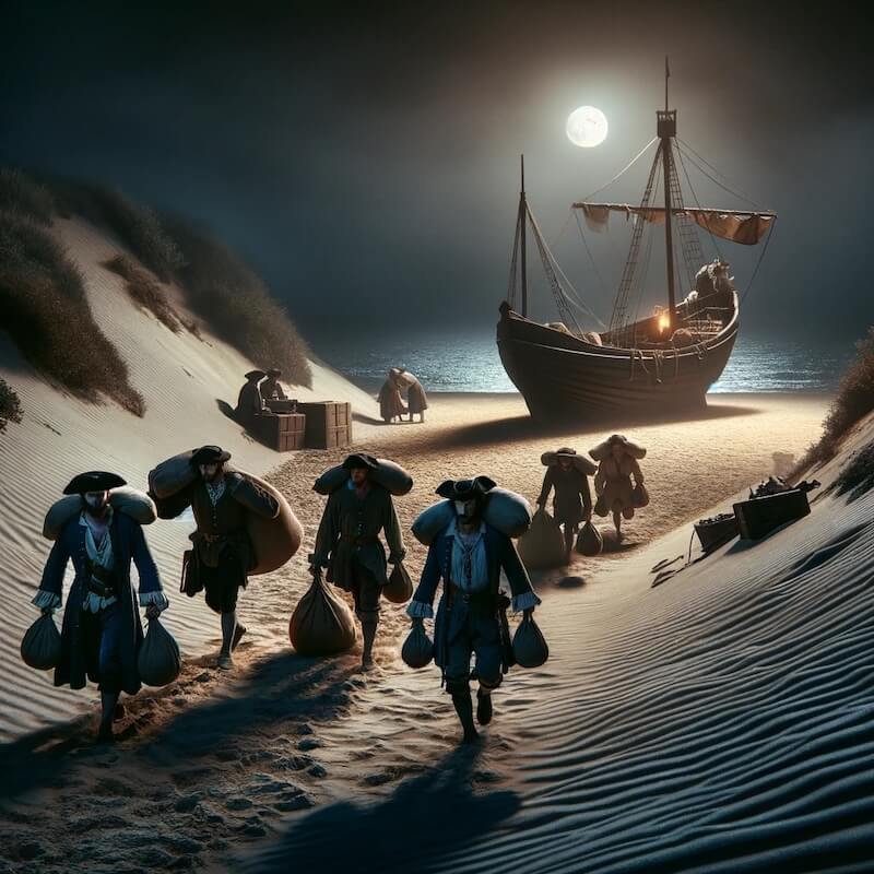 smugglers landing their goods under cover of dark