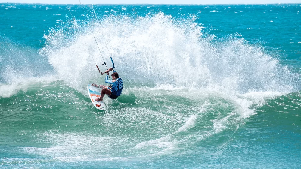 Photo of a kitesurfer